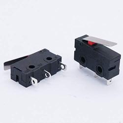 Twidec /10Pcs Mini Micro Limit Switch 5A 125 250V AC SPDT 1NO 1NC Short Lever Arm Switch Snap Action Button Type 3 Pins KW11-3Z02