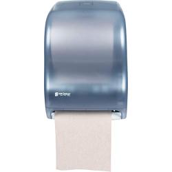 San Jamar T1300 Classic Tear-N-Dry Electronic Touchless Roll Towel Dispenser, Fits 8'' Wide and 4'' Diameter Stub Roll, 11-3/4'' Width x 16-1/2'' Height x 9-1/4'' Depth, Arctic Blue