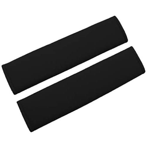 MIRKOO Car Seat Belt Cover Pad, 2-Pack Soft Car Safety Seat Belt Strap Shoulder Pad for Adults and Children, Suitable for Car Seat Belt, Backpack, Shoulder Bag, Laptop Computer Bag (Black)