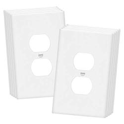 ENERLITES Duplex Receptacle Outlet Wall Plate, Jumbo Electrical Outlet Covers, Over-Size 1-Gang 5.5'' x 3.5'', Polycarbonate Thermoplastic, 8821O-W-10PCS, White (10 Pack)