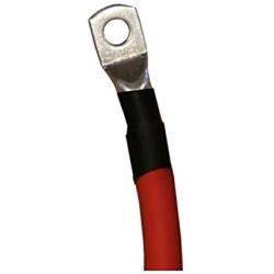 2 AWG 2 Gauge Single Red 4 feet w/ 3/8'' Lugs Pure Copper PowerFlex Battery Inverter Cables for Solar, RV, Auto, Marine Car, Boat