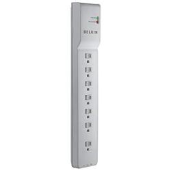 Belkin 7-Outlet Power Strip Surge Protector, 6ft Cord - Ideal for Computers, Home Theatre, Appliances, Office Equipment (2,320 Joules), White