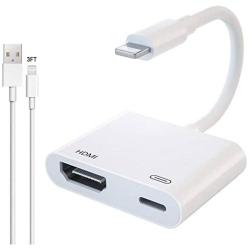 [Apple MFi Certified] Lightning to HDMI Adapter for iPhone 12, Veetone 1080p Lightning Digital AV Adapter with Charging Cable iPhone to HDMI Sync Connector Cable for HDTV/Projector/Monitor