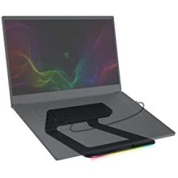 Razer Laptop Stand Chroma: Customizable Chroma RGB Lighting - Ergonomic Design - Anodized Aluminum Construction - 3x Port USB 3.0 Hub - Matte Black