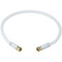 Monoprice 105360 75 Ohm Quad Shielded CL2 F-Type Coaxial RF Cable, 1.5ft, White