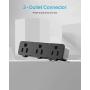 KMC 3-Outlet Power Extension Cord 2-Pack, 12AWG 2-Feet Extension Cord, 125V/15Amp 1875Watt, Orange