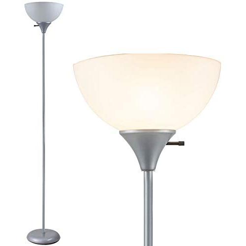 Newhouse Lighting NHFL-HE-SI Henry 71 inch Modern Standing Lamp, Torchiere Floor Bedrooms, Living Room, Office, Reading, Includes Free LED Light Bulb, Silver