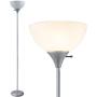 Newhouse Lighting NHFL-HE-SI Henry 71 inch Modern Standing Lamp, Torchiere Floor Bedrooms, Living Room, Office, Reading, Includes Free LED Light Bulb, Silver