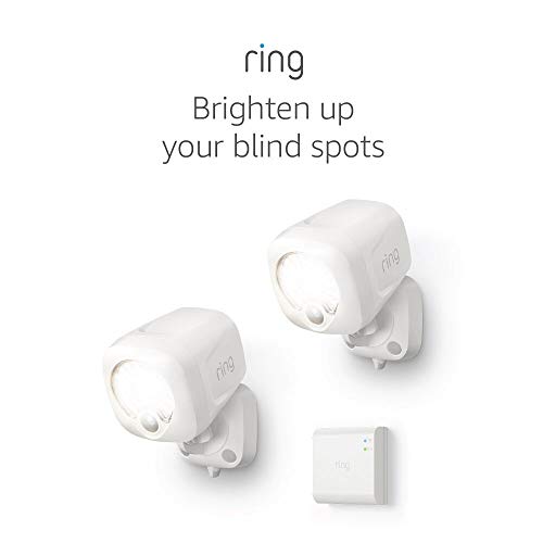 Ring Smart Lighting – Spotlight, Battery-Powered, Outdoor Motion-Sensor Security Light, White (Starter Kit: 2-pack)