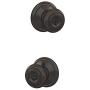 Schlage F51 GEO 716 Georgian Knob Keyed Entry Lock, Aged Bronze