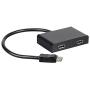 Monoprice 121972 2-Port DisplayPort 1.2 to DisplayPort Multi-Stream Transport (MST) Hub, DP to DP, Black, 7.6 x 5.8 x 1.3