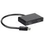 Monoprice 121972 2-Port DisplayPort 1.2 to DisplayPort Multi-Stream Transport (MST) Hub, DP to DP, Black, 7.6 x 5.8 x 1.3