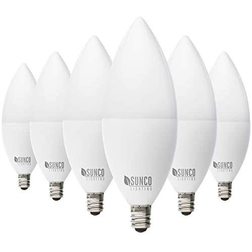 Sunco Lighting 6 Pack B11 LED Candelabra Bulb, Dusk-to-Dawn, 5W=40W, 2700K Soft White, 450 LM, E12 Base, Outdoor Decorative Light for Sconces - UL