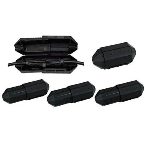 3 PK Black Extension Cord Safety Cover with Water-Resistant Seal for Fastening and retaining Cords for AV, Office, Indoor Lights Patio String Lights Holiday Lights Landscape