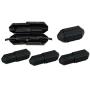3 PK Black Extension Cord Safety Cover with Water-Resistant Seal for Fastening and retaining Cords for AV, Office, Indoor Lights Patio String Lights Holiday Lights Landscape