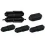 3 PK Black Extension Cord Safety Cover with Water-Resistant Seal for Fastening and retaining Cords for AV, Office, Indoor Lights Patio String Lights Holiday Lights Landscape