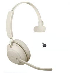 Jabra Evolve2 65 Wireless Headset USB-C Mono UC, Bluetooth Dongle, Compatible with Zoom, Webex, Skype, Smartphones, Tablets, PC/MAC, 26599-989-899 (Black), Global Teck Gold Support Plan Included