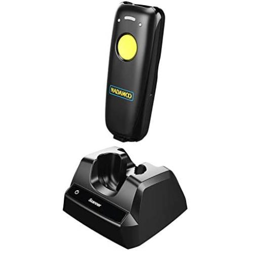 NADAMOO 2D Wireless Barcode Scanner Compatible with Bluetooth, Portable USB 1D 2D QR Code Scanner for Inventory, Bar Code Image Reader for Tablet iPhone iPad Android iOS PC POS, with Charging Dock