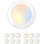 12 Pack 5/6 Inch Selectable CCT LED Disk Light, CRI90, 1050lm, 15W=100W, 3000K/4000K/5000K Adjustable, Dimmable LED Recessed Ceiling Light, Damp Rated LED Can Lights