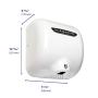 Excel Dryer XLERATOR XL-BW 1.1N High Speed Commercial Hand Dryer, White Thermoset Cover, Automatic Sensor, Surface Mount, Noise Reduction Nozzle, LEED Credits 110/120V