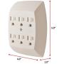 GE 6 Grounded Outlet Adapter Wall Tap, 3 Prong Outlets, Secure Install, UL Listed, Light Almond