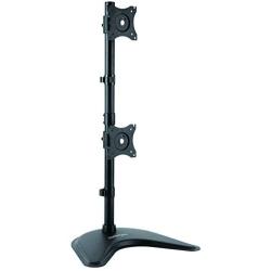 StarTech.com Vertical Dual Monitor Stand - Supports Monitors 13” to 27” - Adjustable - Computer Monitor Stand for Double Stacked VESA Monitors - Black (ARMBARDUOV)