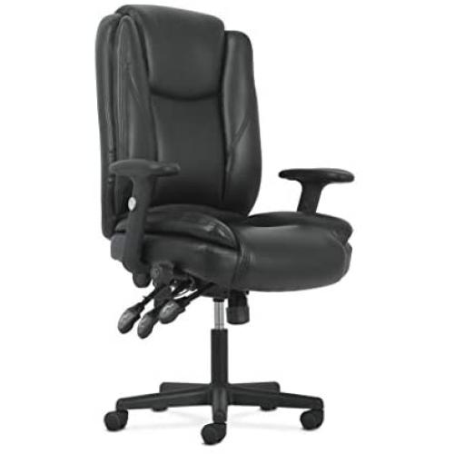 Sadie High-Back Leather Office/Computer Chair - Ergonomic Adjustable Swivel Chair with Lumbar Support (HVST331)