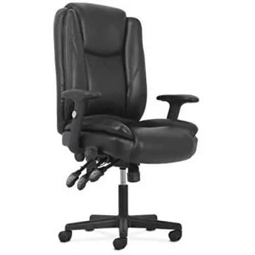 Sadie High-Back Leather Office/Computer Chair - Ergonomic Adjustable Swivel Chair with Lumbar Support (HVST331)