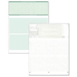 Blank High Security Top Computer Checks, 250 Green Laser Checks