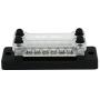 2 Row Terminal Grounding Bus Bar with 2 Studs 6 Groundings Per Row Marine Ground Power Distribution Terminal Block with Cover