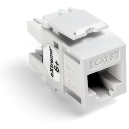 Leviton 61110-BW6 eXtreme 6+ QuickPort Connector, CAT 6, White, 25-Pack