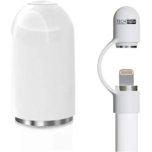 TechMatte Magnetic Replacement Cap Compatible with Apple Pencil (with Cap Holder) (Updated Version)