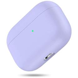 Miracase Upgrade Cover for Airpods Pro Case, Triple Layer Protective Liquid Silicone Case for AirPods Pro Charging Case, 2019 Release LED Visible Shockproof Soft Skin Friendly Silicone Case (Purple)
