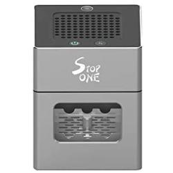 Smokeless Ashtray with Lighter, Rechargeable Electronic Ashtray, STOP ONE El-AL1 Aluminum Alloy Ash tray, Air Purifier with 4-Layer Filter, LED Indicator for Home, or Office, Grey, a Gift for Smoker