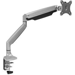 Mount-It! Single Monitor Arm Desk Mount | Gas Spring Monitor Arm | Full Motion Articulating Height Adjustable | Fits 21 22 23 24 27 30 32 Inch VESA Compatible Computer Screen | Clamp and Grommet Base