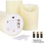 Flameless LED Candles Light, ALED LIGHT 3 Pack Warm White Plus Multicolor Real Wax Battery Operated Electric LED Moving Wick Flickering Candle Lights with Remote Control Timer for Decoration, Wedding