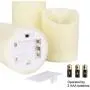 Flameless LED Candles Light, ALED LIGHT 3 Pack Warm White Plus Multicolor Real Wax Battery Operated Electric LED Moving Wick Flickering Candle Lights with Remote Control Timer for Decoration, Wedding