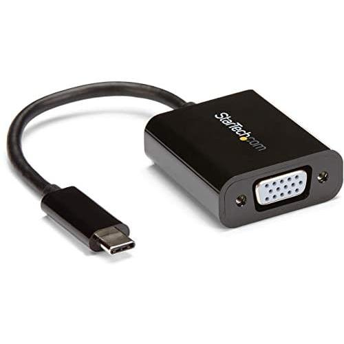 StarTech.com USB-C to VGA Adapter - Black - 1080p - Video Converter For Your MacBook Pro - USB C to VGA Display Dongle (CDP2VGA)