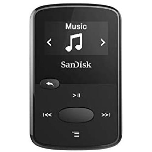 SanDisk 8GB Clip Jam MP3 Player, Black - microSD card slot and FM Radio - SDMX26-008G-G46K