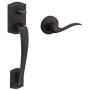 Kwikset 98150-014 Prescott Front Door Handle with Interior Tustin Lever Featuring Microban Antimicrobial Protection, Does Not Include Deadbolt​​​​​​​​​​​​​​, Venetian Bronze