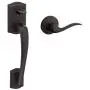 Kwikset 98150-014 Prescott Front Door Handle with Interior Tustin Lever Featuring Microban Antimicrobial Protection, Does Not Include Deadbolt​​​​​​​​​​​​​​, Venetian Bronze