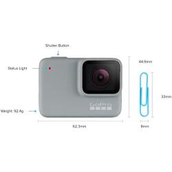 GoPro HERO7 White - E-Commerce Packaging - Waterproof Digital Action Camera with Touch Screen 1080p HD Video 10MP Photos Live Streaming Stabilization