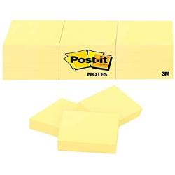 Post-it Mini Notes, 1.5x2 in, 12 Pads, Americas #1 Favorite Sticky Notes, Canary Yellow, Clean Removal, Recyclable (653)