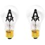 Mandala Crafts E27 3W Freemason Masonic Square and Compasses Emblem Symbol Altar Decor Lodge Light Bulb (Standard Base, 2 Bulbs)
