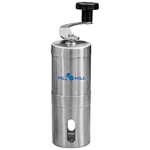 Pill Mill Pill Crusher - Crushes Multiple Tablets to a Fine Powder - Metal Pill Grinder - Tablet Pulverizer Suitable for Travel - Great Feeding Tube use and Pets