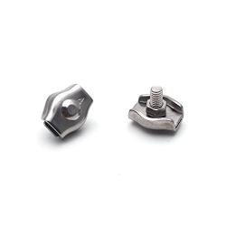 10pcs Antrader 304 Stainless Steel M4 Wire Rope Clip Cable Clamp Caliper for 5/32'' Wire Rope