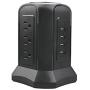 JustSwell Power Tower Surge Protector Power Strip Gaming Surge Protector, USB Desktop Charging Station with 10ft Extension Cord for PC Laptops iPhone Mobile Devices Home Office [Overload Protected]