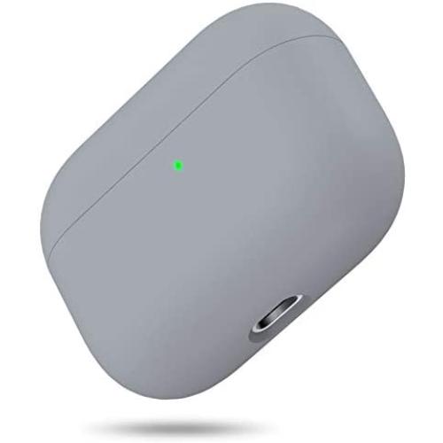 Miracase Upgrade Cover for Airpods Pro Case, Triple Layer Protective Liquid Silicone Case for AirPods Pro Charging Case, 2019 Release LED Visible Shockproof Soft Skin Friendly Silicone Case (Grey)