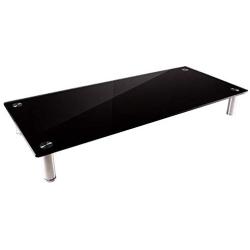 Monoprice Medium Multimedia Desktop Stand, Black Glass 25.6'' x 11.0'' - Stand & Riser, Laptop Stand, Desktop TV Stand, Dual Monitors w/Height Adjustable Legs - Workstream Collection (116360)
