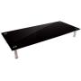 Monoprice Medium Multimedia Desktop Stand, Black Glass 25.6'' x 11.0'' - Stand & Riser, Laptop Stand, Desktop TV Stand, Dual Monitors w/Height Adjustable Legs - Workstream Collection (116360)